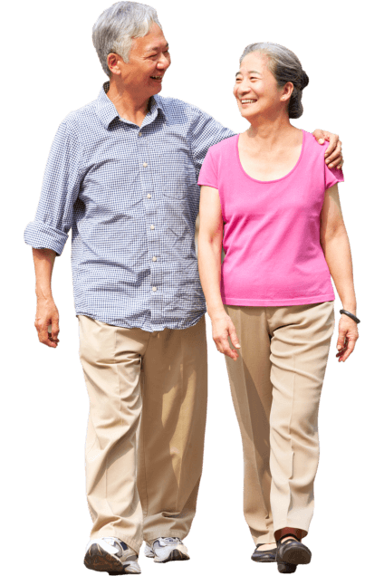 elder couple strolling